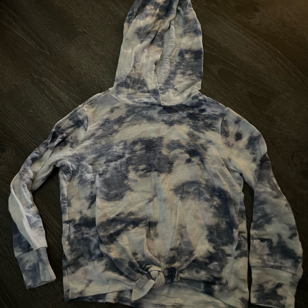 Old navy blue and white tie-dye style hoodie